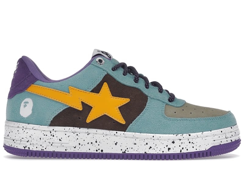 A Bathing Ape Bape Sta Teal Brown Yellow Suede – LEGACY Boutique
