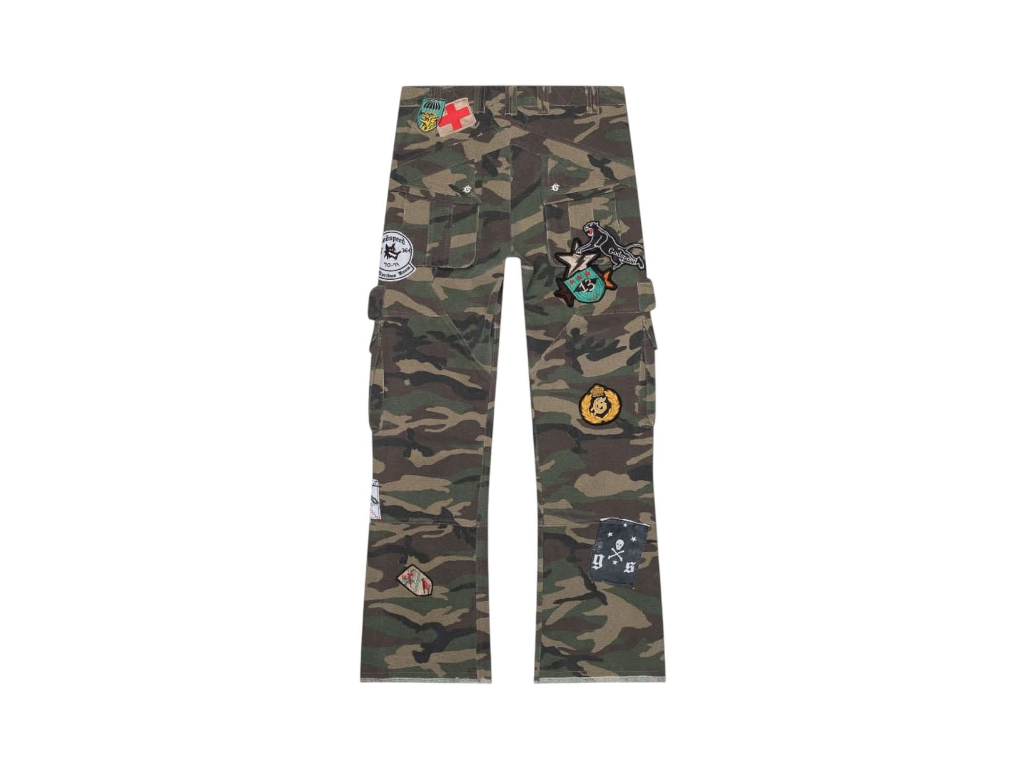 Godspeed Patchwork Flared Cargo Pants Camo