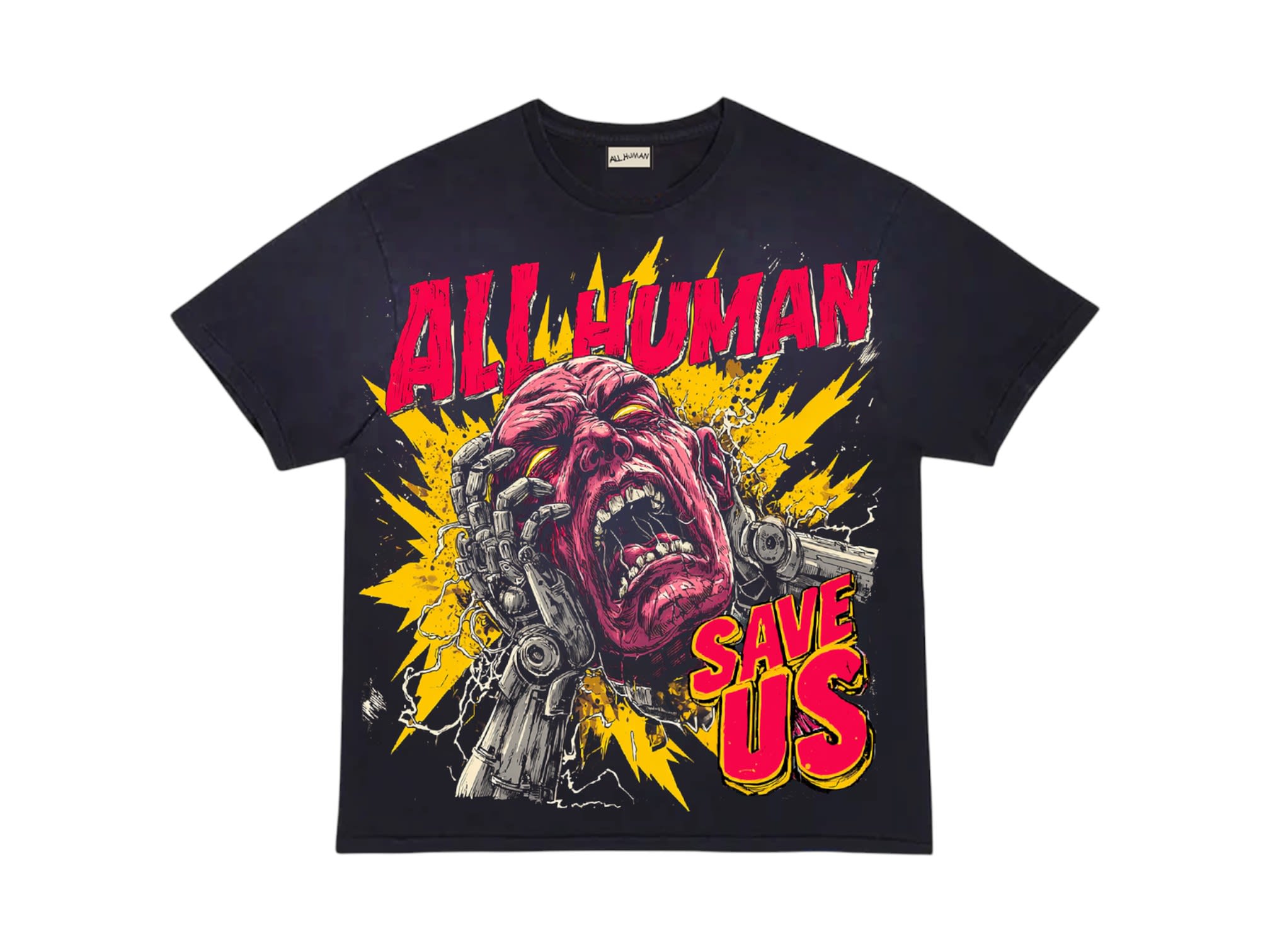 All Human Head Banger T-Shirt Black