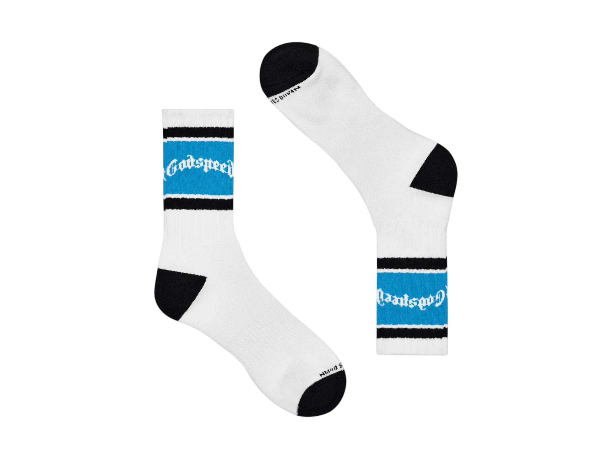 Godspeed Og Logo Striped Socks White/Baby Blue