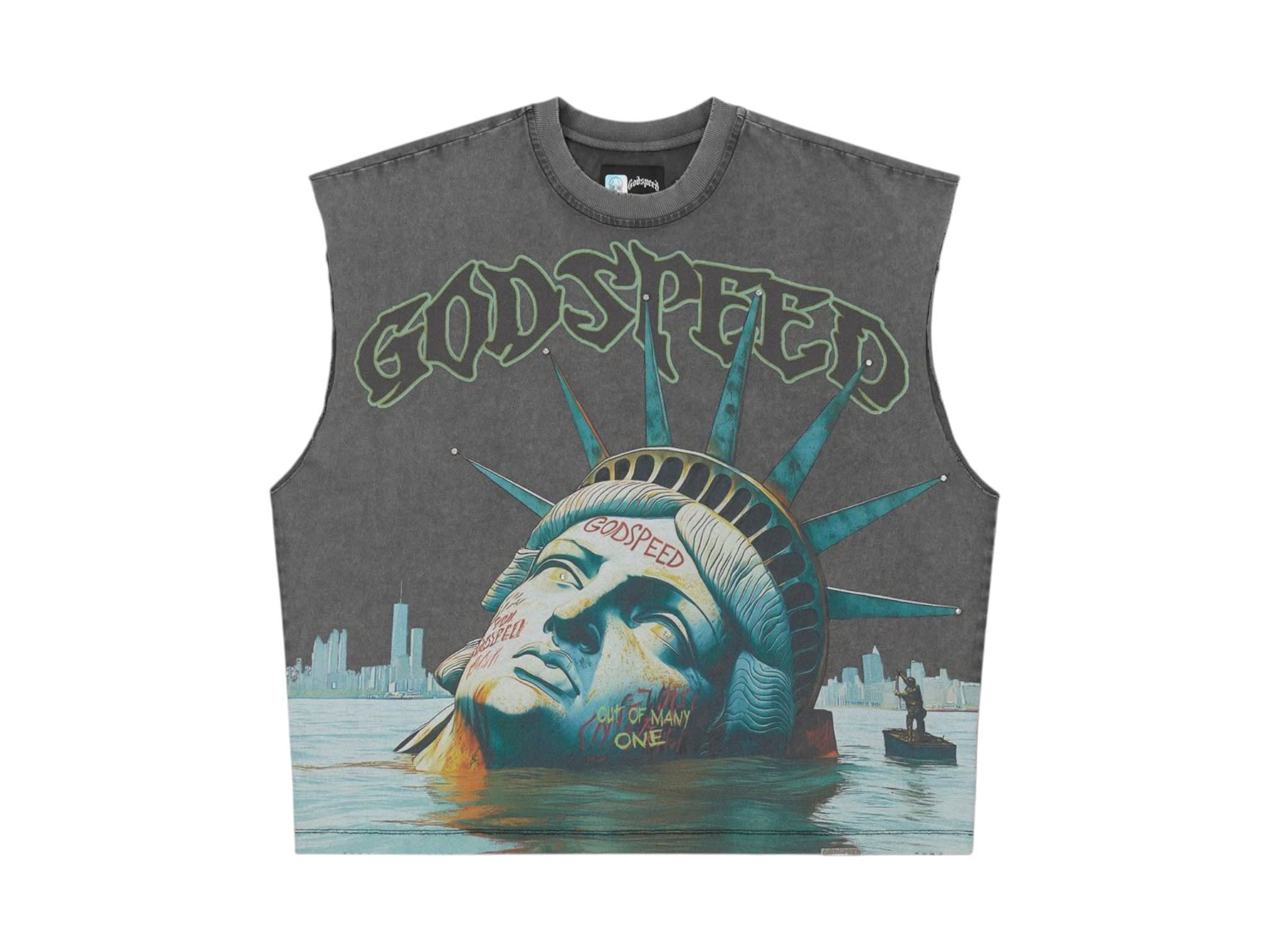 Godspeed Sunken Liberty Sleeveless T-Shirt Grey