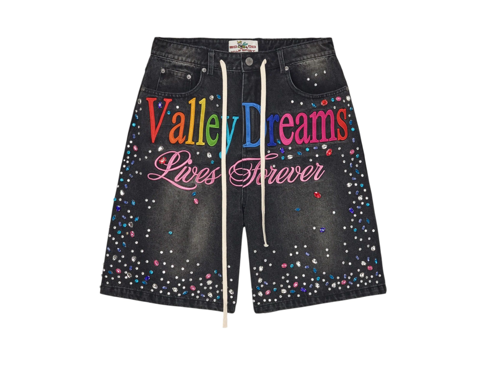 https://res.cloudinary.com/dlqdbsx2k/image/upload/v1779342116/2603_VALE-DREAMS_JEWELED-RAINBOW-WORDMARK_DENIM-SHORTS_BLK_001_dipqyi.jpg
