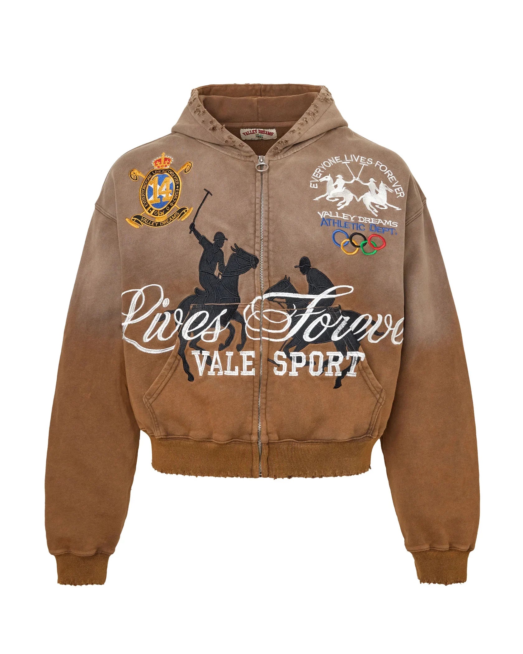 Vale Forever Valderbilt Zip Up Hoodie Brown