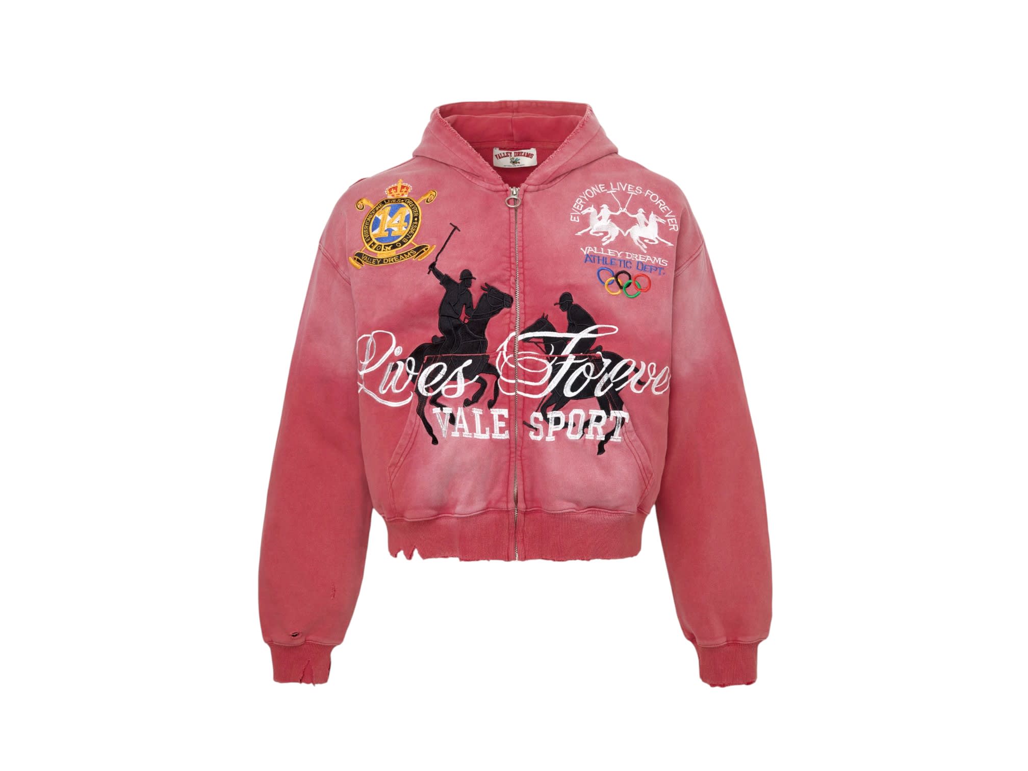 Vale Forever Rockefeller Zip Up Hoodie Pink
