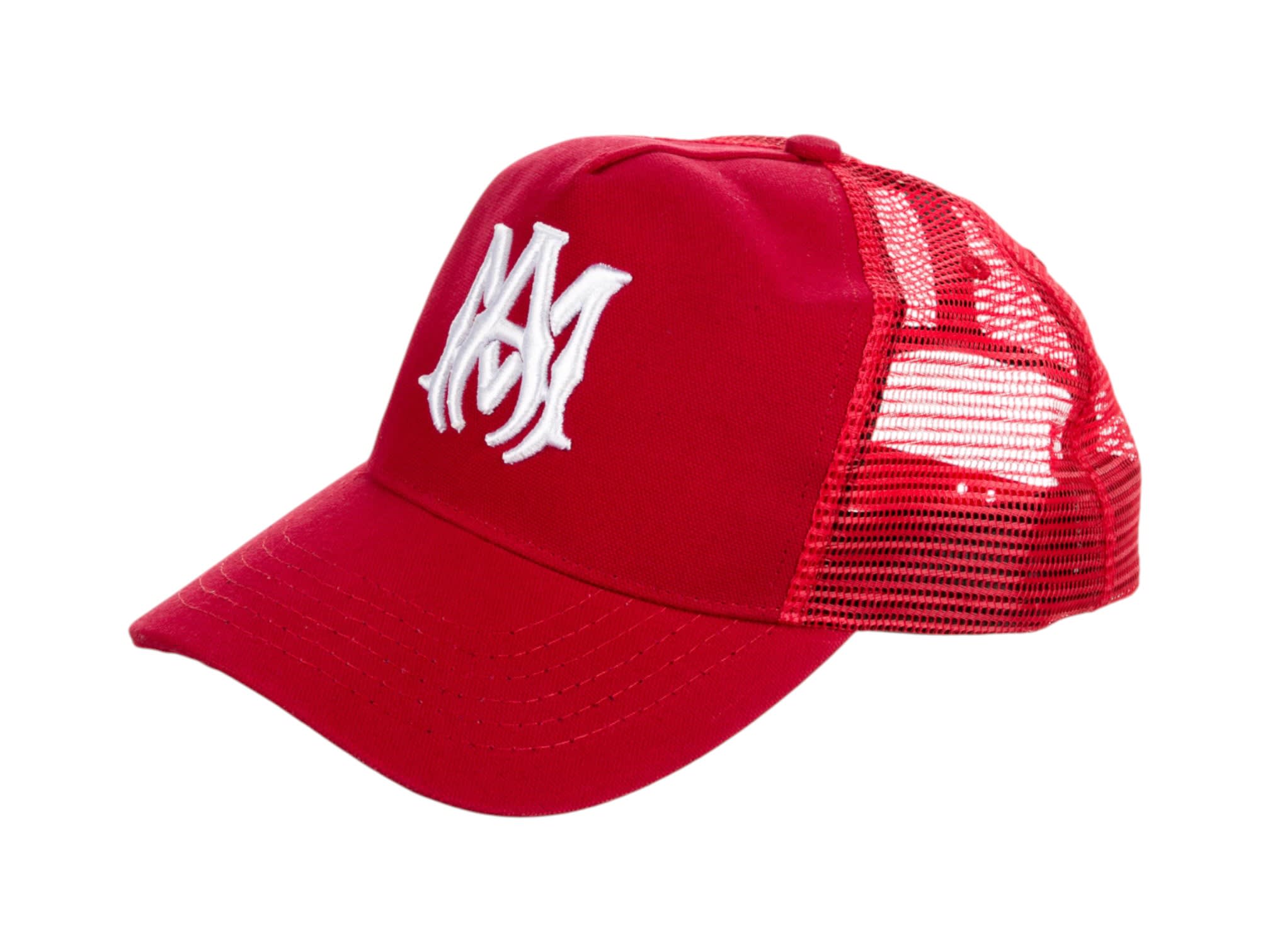 AMIRI MA Logo Trucker Hat Cap Red/White