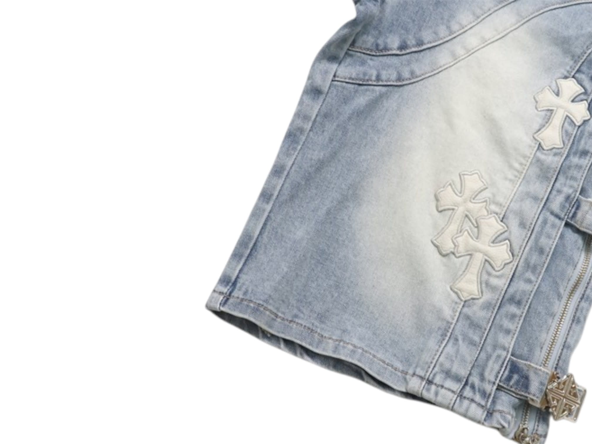 GUAPI Cross Buckle Shorts Aqua Blue
