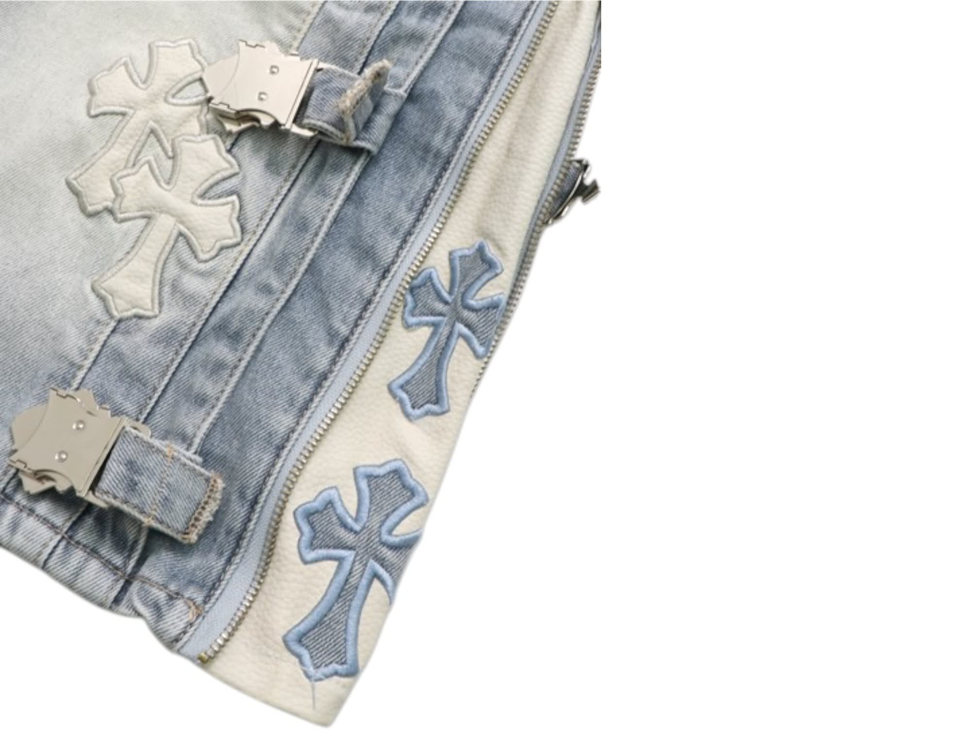 GUAPI Cross Buckle Shorts Aqua Blue