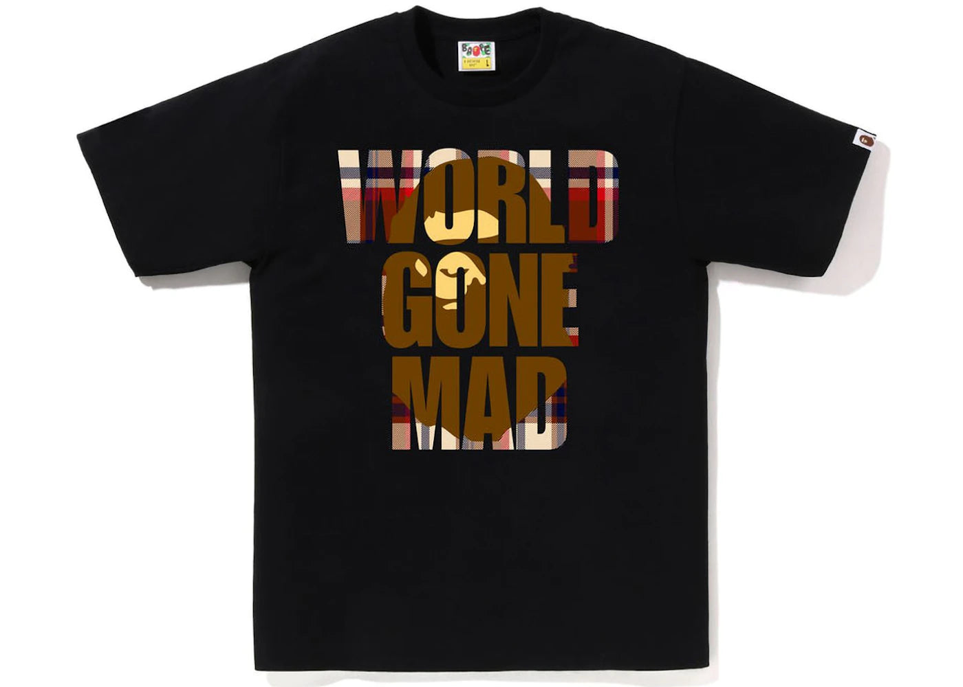 BAPE Check WGM Ape Head Overlap Tee Black