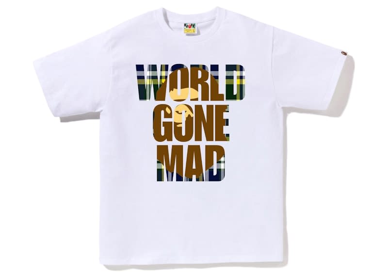 BAPE Check WGM Ape Head Overlap T-Shirt White