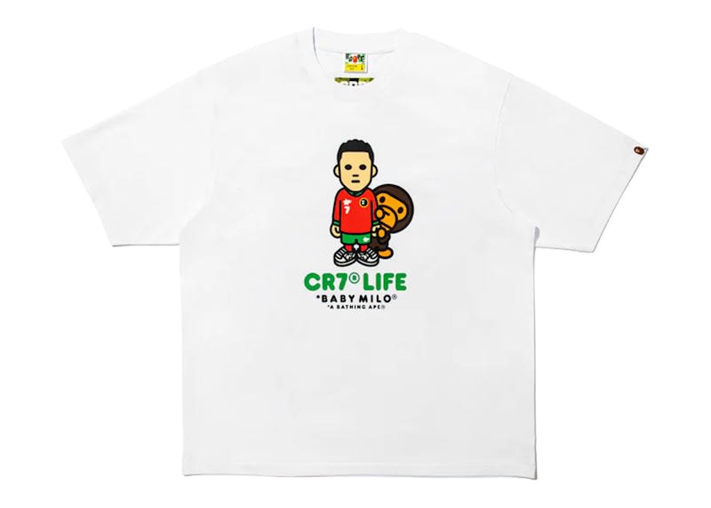 BAPE x CR7Life Ronaldo Baby Milo Tee White