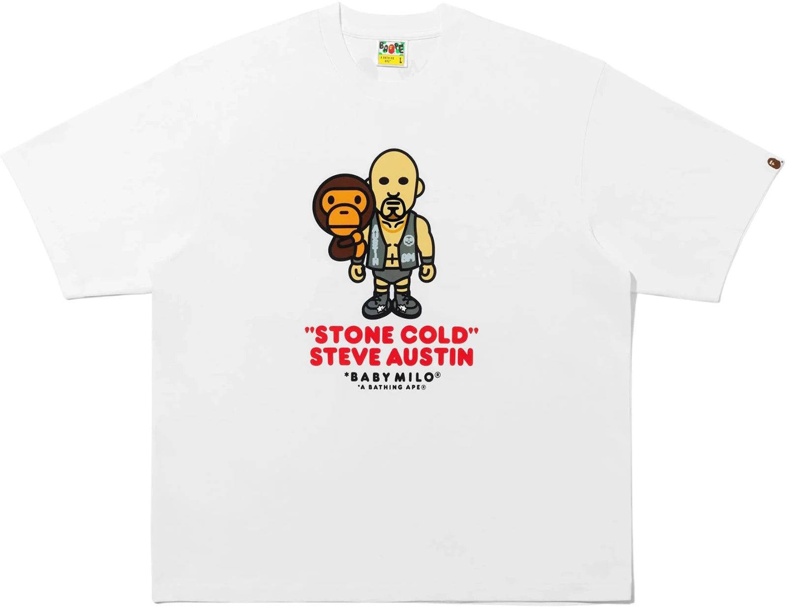 BAPE x Fanatics x WWE Stone Cold Steve Austin Baby Milo Relaxed Fit T-Shirt White