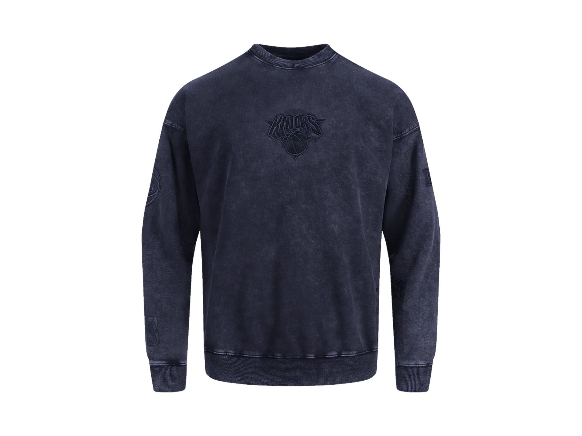 Pro Standard NBA New York Knicks Classic Enzyme Wash Drop Shoulder FT Crewneck Washed Midnight