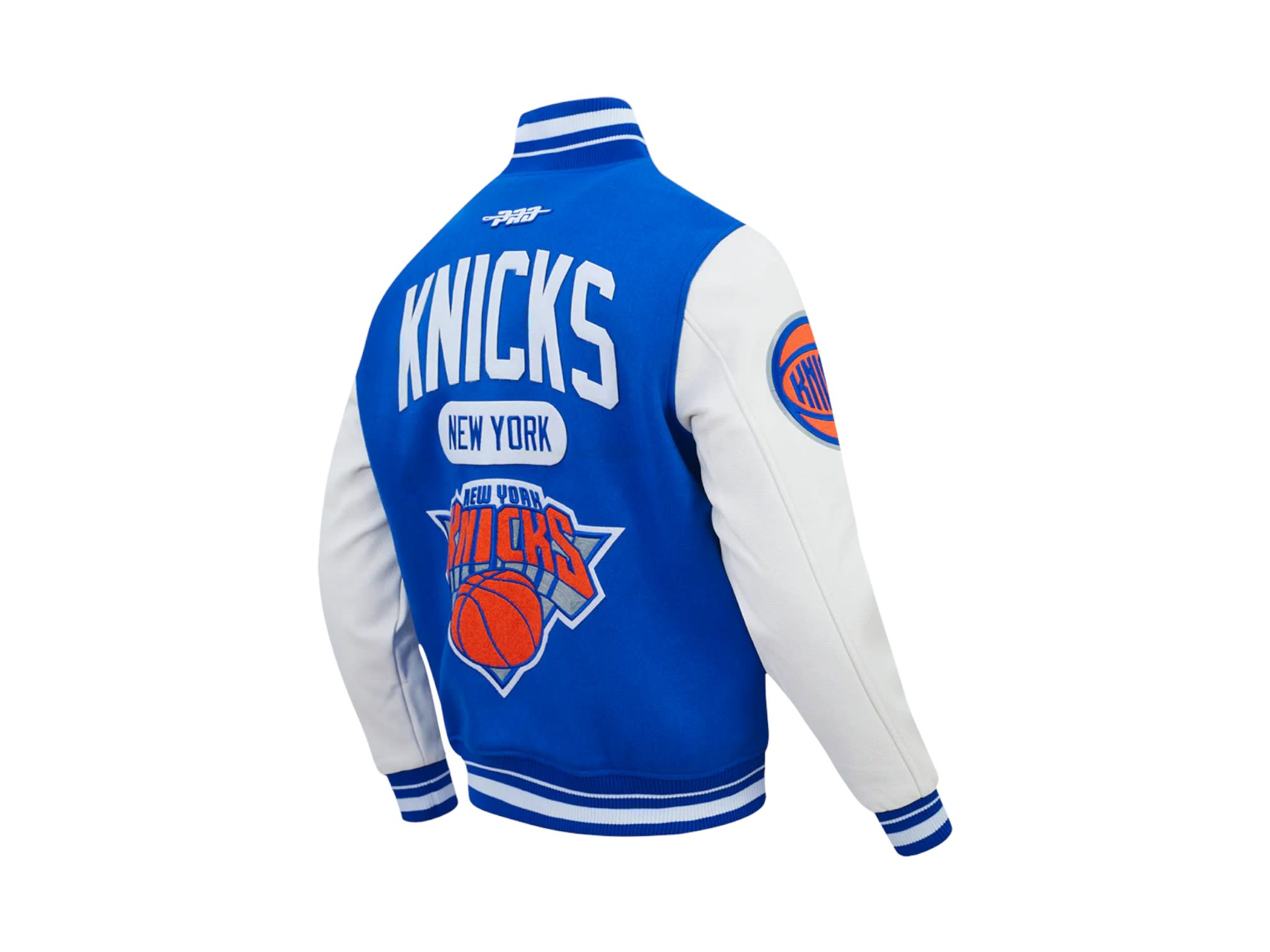 Pro Standard NBA New York Knicks Letterman Rib Wool Varsity Jacket Royal Blue