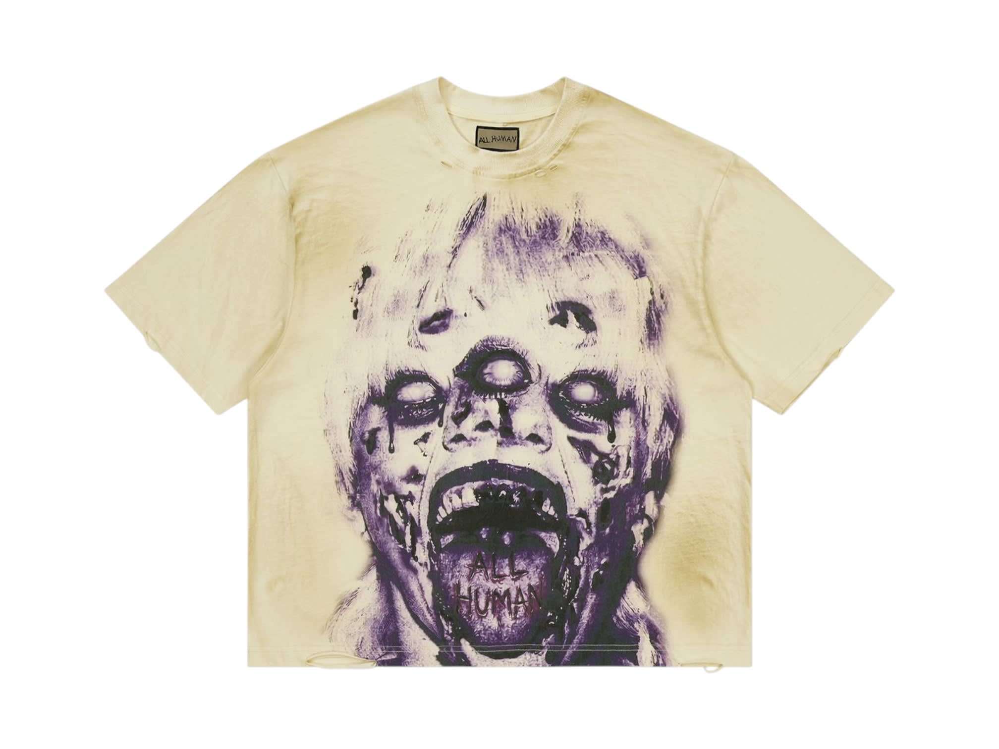 All Human Camp Crystal T-Shirt Dirt Wash Cream