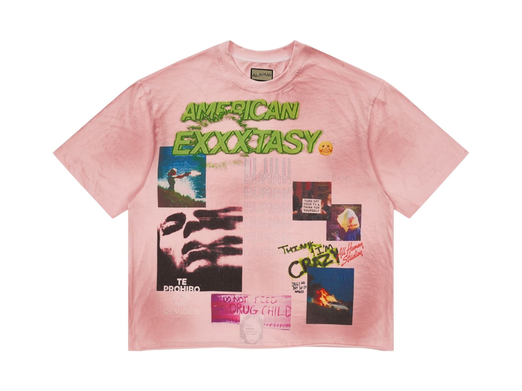 All Human Champagne Room T-Shirt Pink Wash