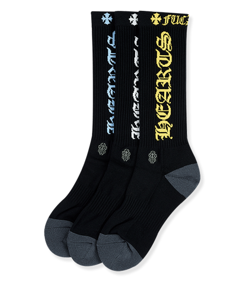 Chrome Hearts 3-Pack CH Socks Multicolor/Black