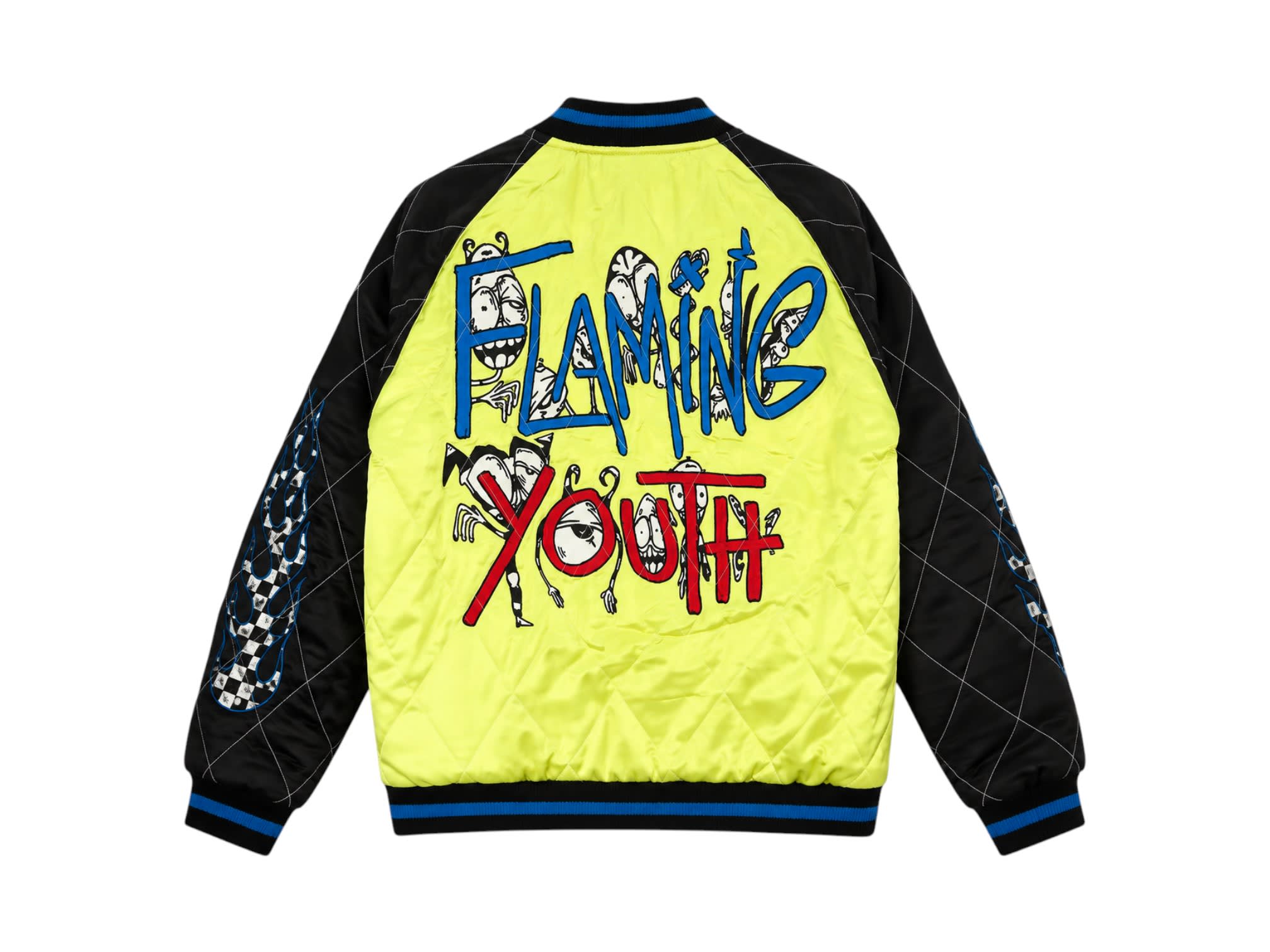 Chrome Hearts Matty Boy Flaming Youth Reversible Bomber Jacket Black/Yellow