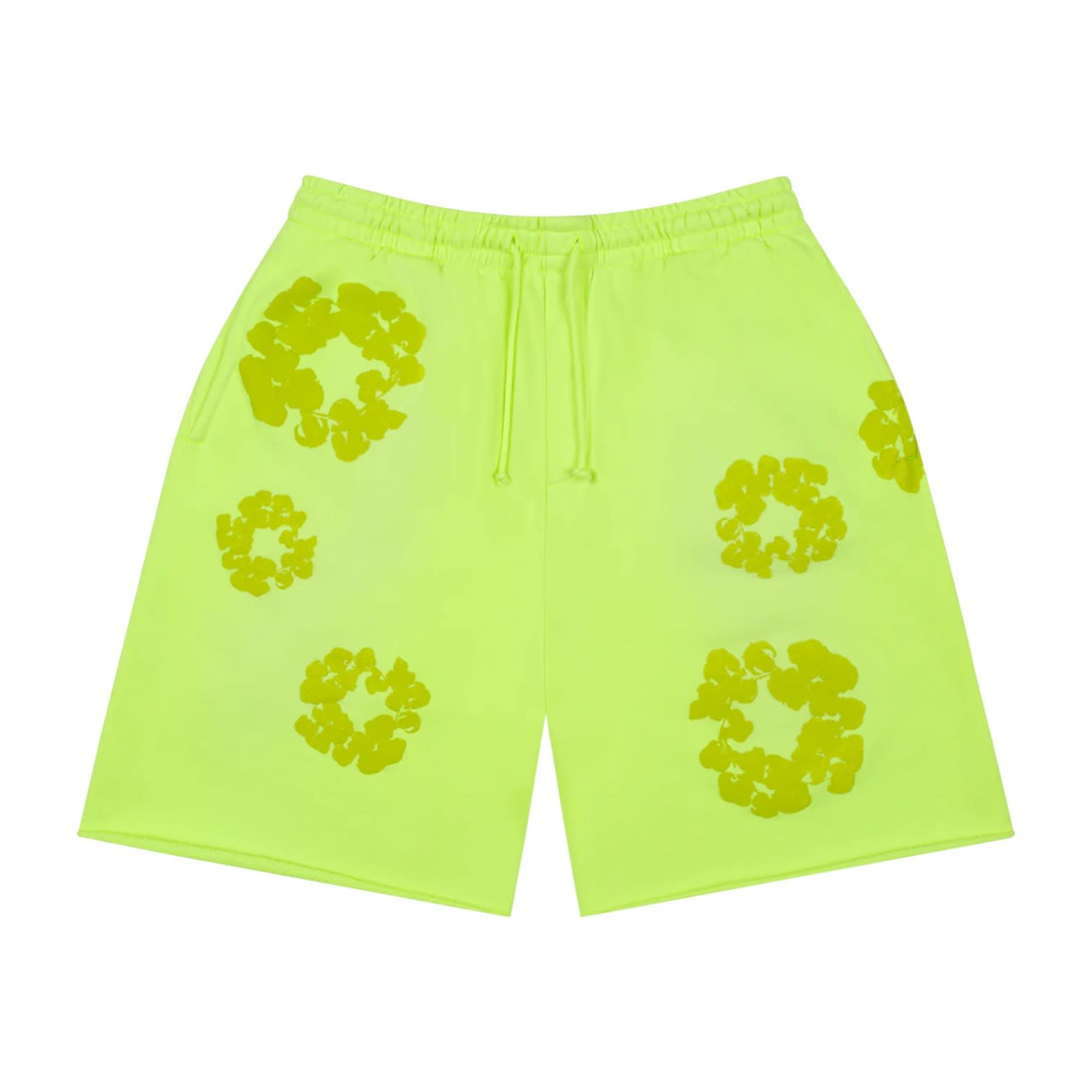Denim Tears Mono Cotton Wreath Sweat Shorts Neon Green