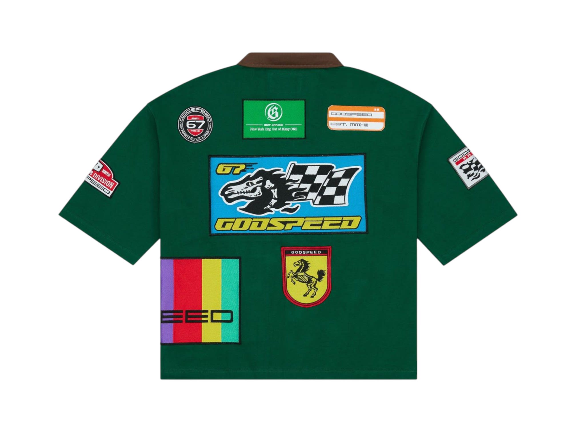 Godspeed Grc Quarter Zip Short Sleeve Polo Green/Brown