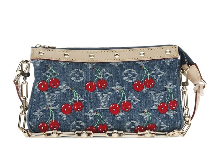Louis Vuitton x Takashi Murakami Cherry Pochette Accessoires Denim Monogram
