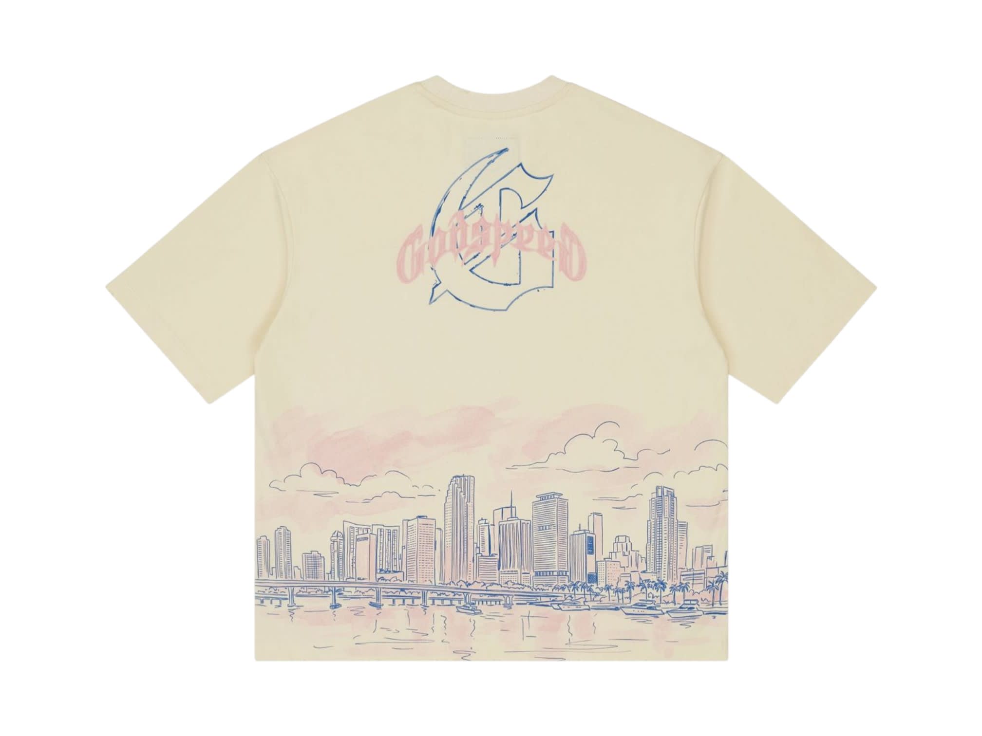 Godspeed Miami Skyline T-Shirt Bone