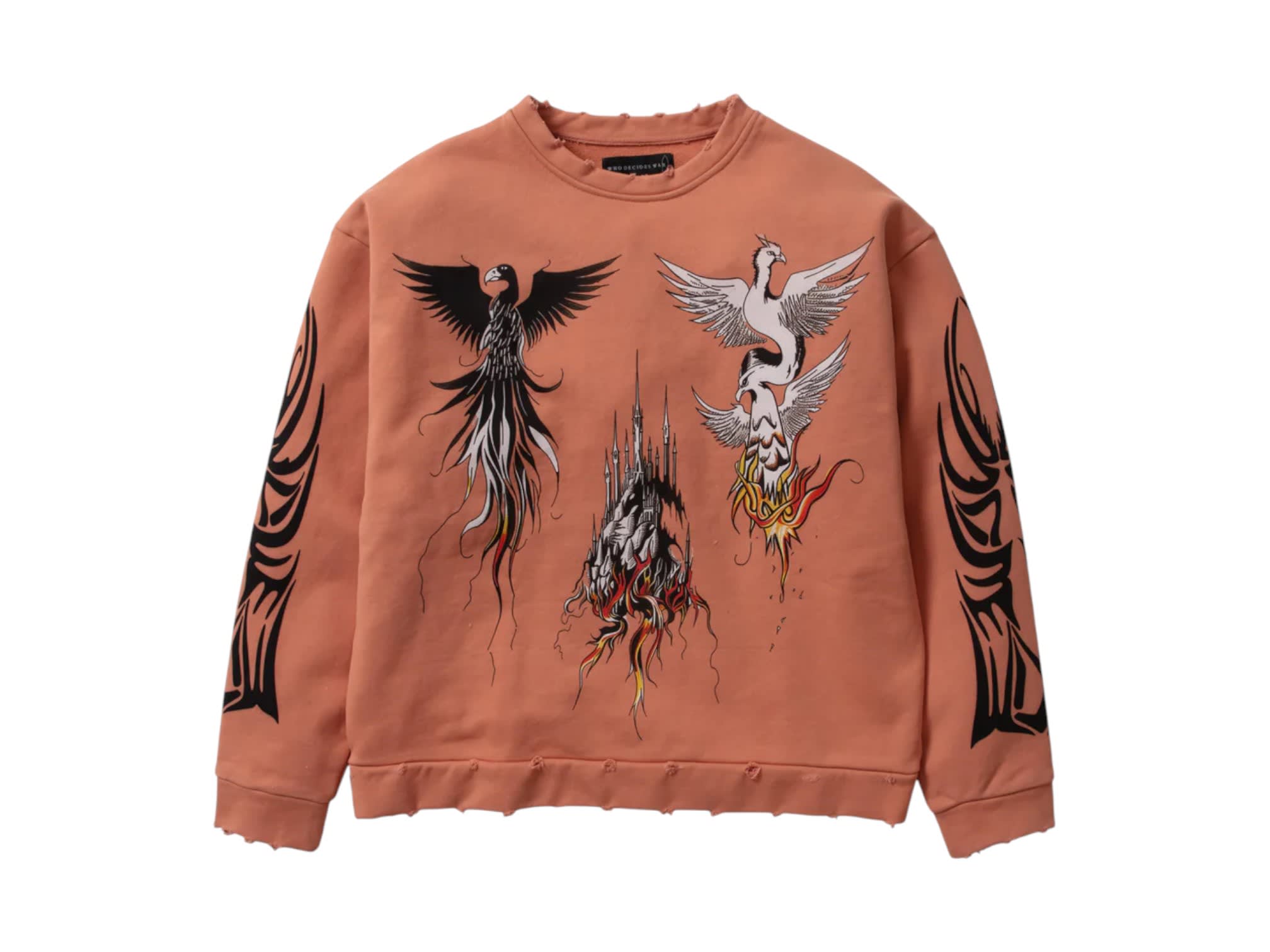 Who Decides War Nefarious Winged Crewneck Orange