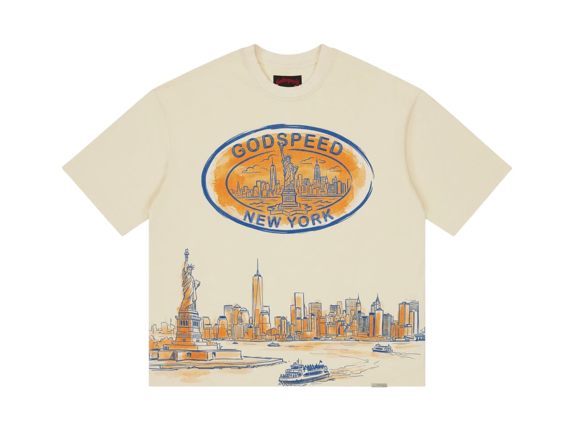 Godspeed New York Skyline T-Shirt Bone