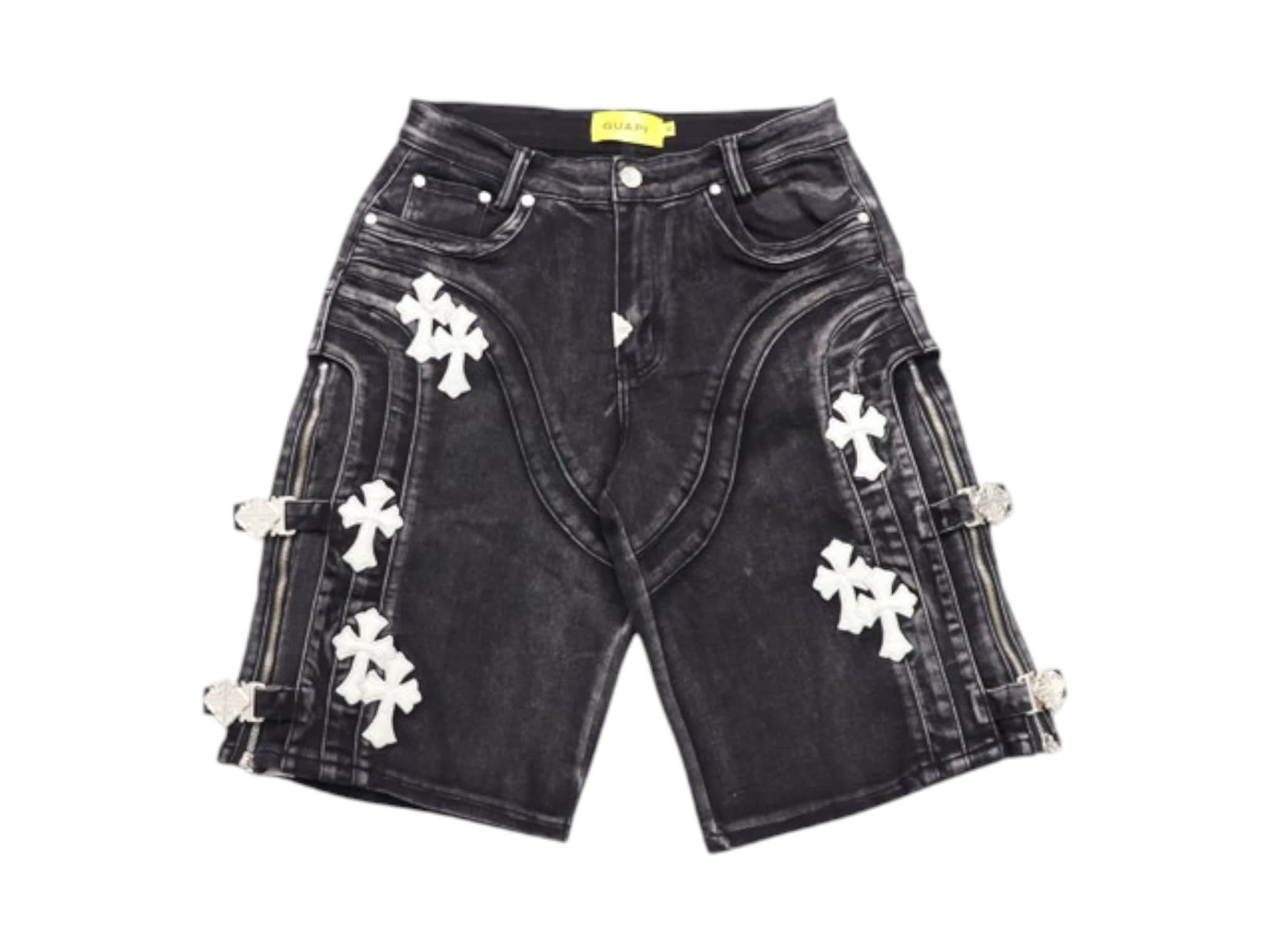 GUAPI Cross Buckle Shorts Obsidian Black