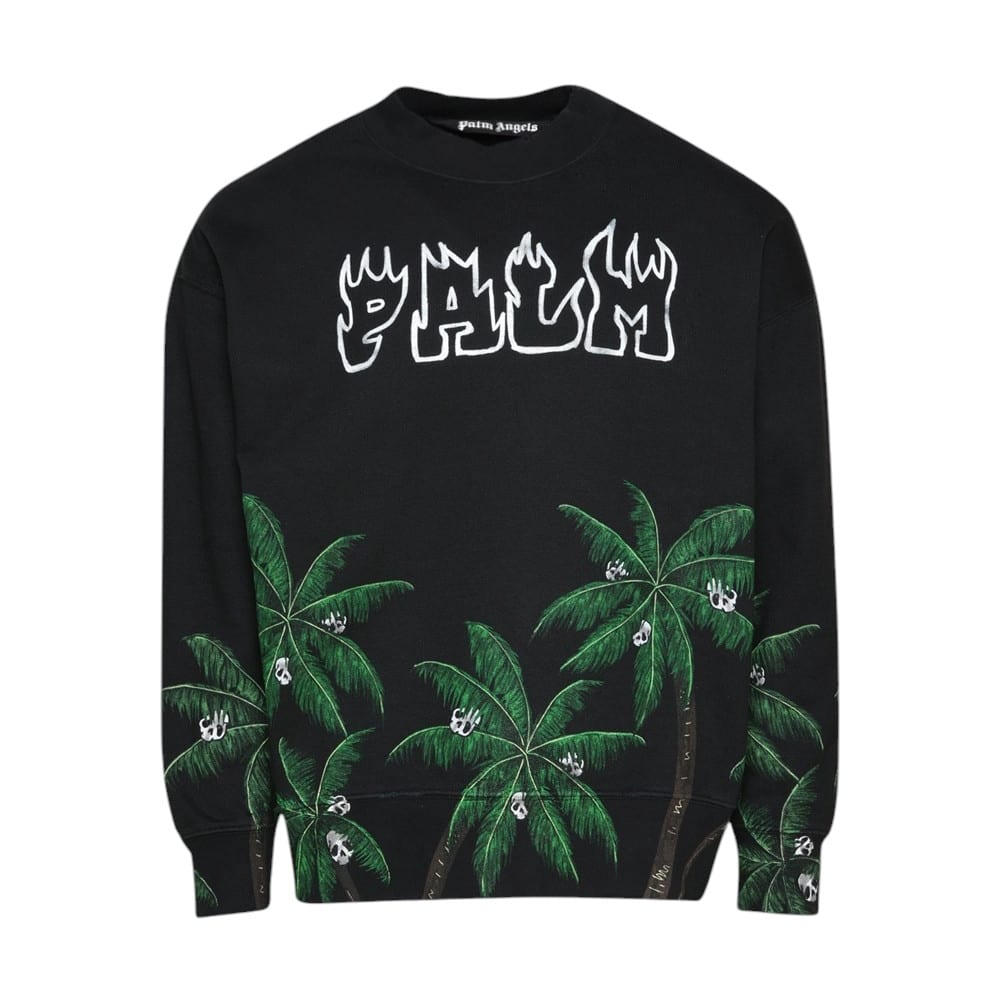 Palm Angels Palms & Skulls Vintage Crewneck Black
