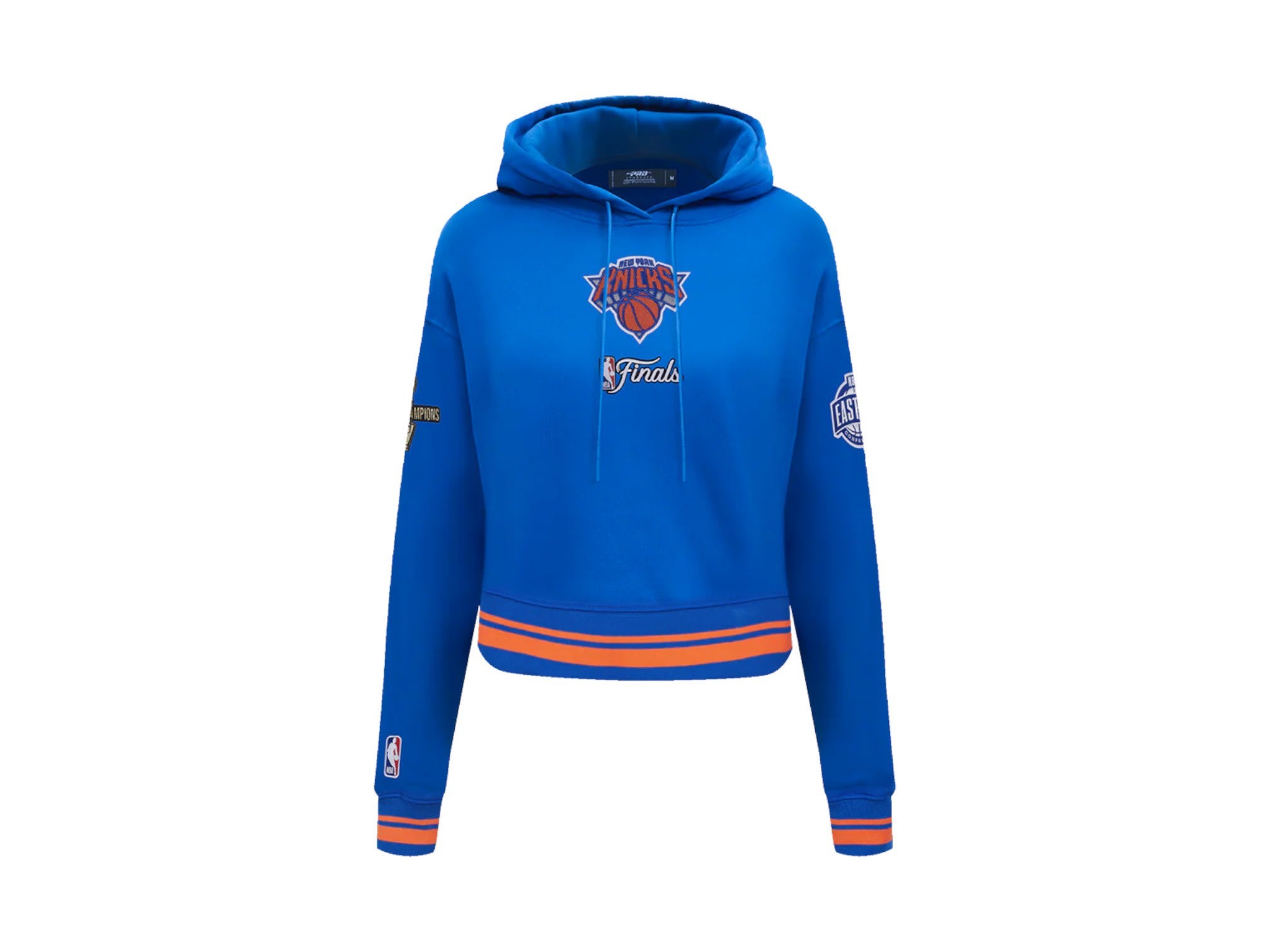 Pro Standard New York Knicks 2026 NBA Finals Championship Cropped Hoodie Royal Blue (Womens)