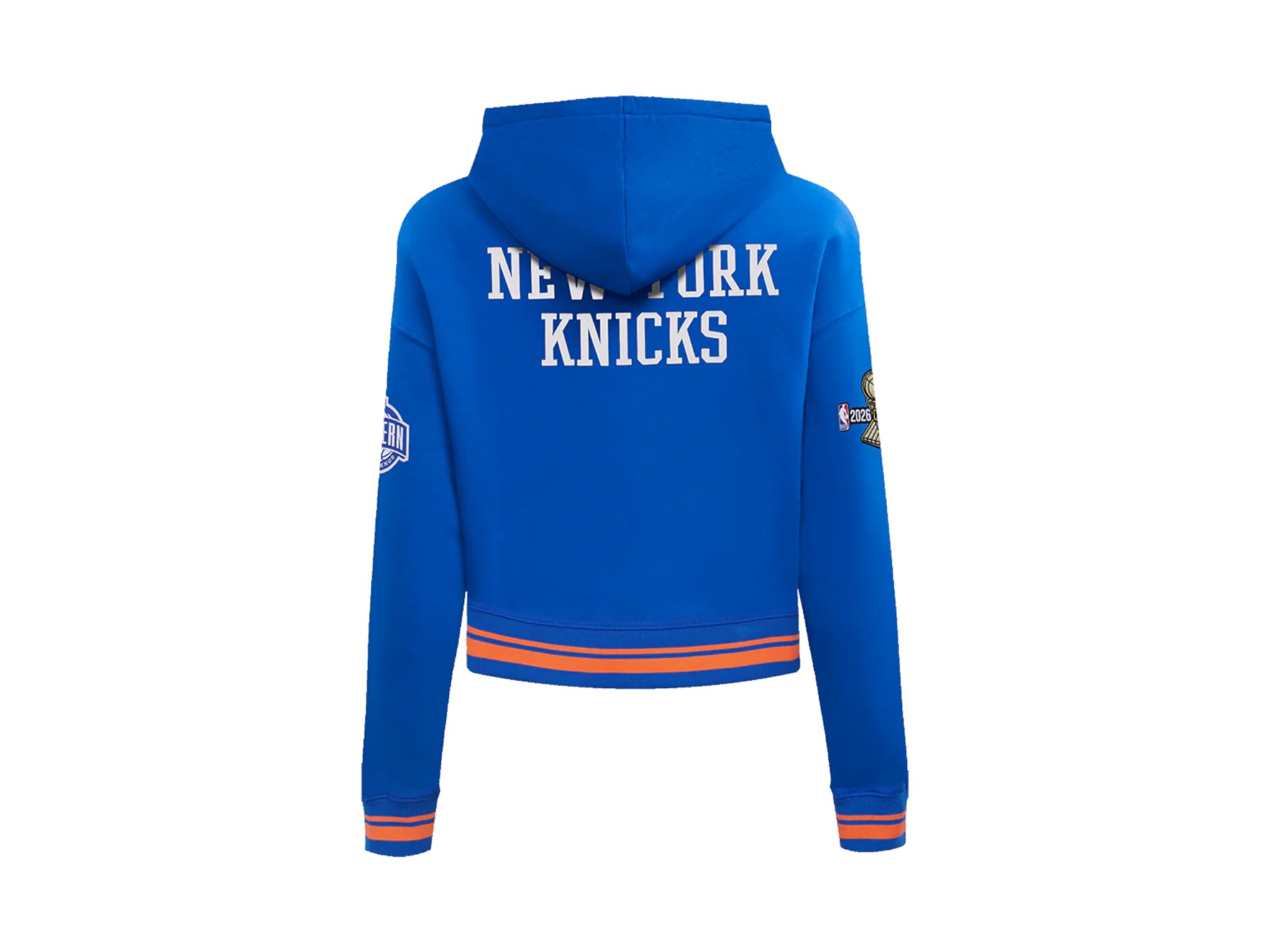 Pro Standard New York Knicks 2026 NBA Finals Championship Cropped Hoodie Royal Blue (Womens)