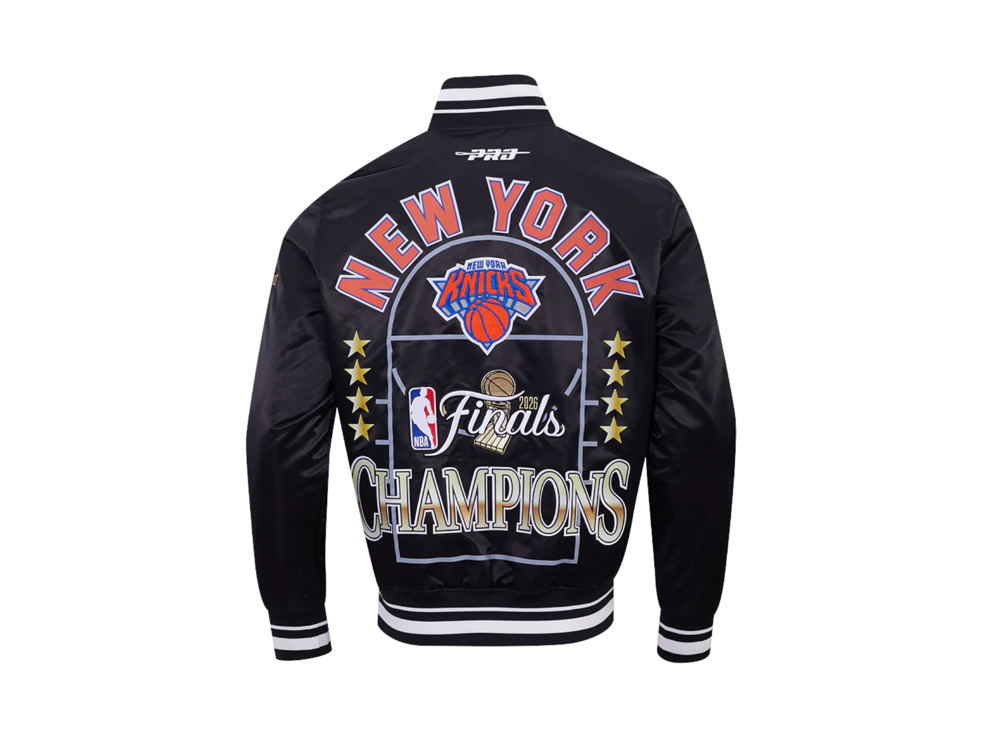Pro Standard New York Knicks 2026 NBA Finals Championship Satin Jacket Black