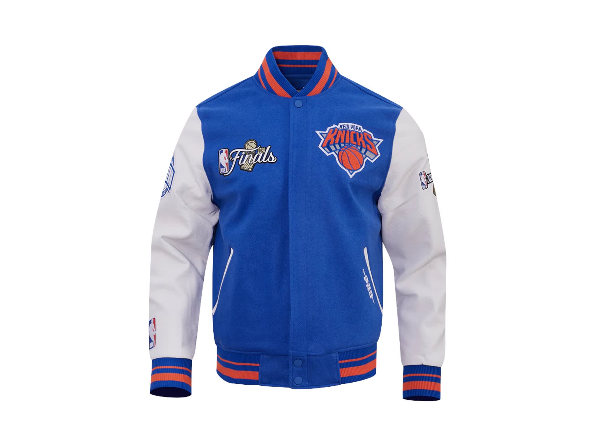 Pro Standard New York Knicks 2026 NBA Finals Championship Varsity Jacket Royal Blue