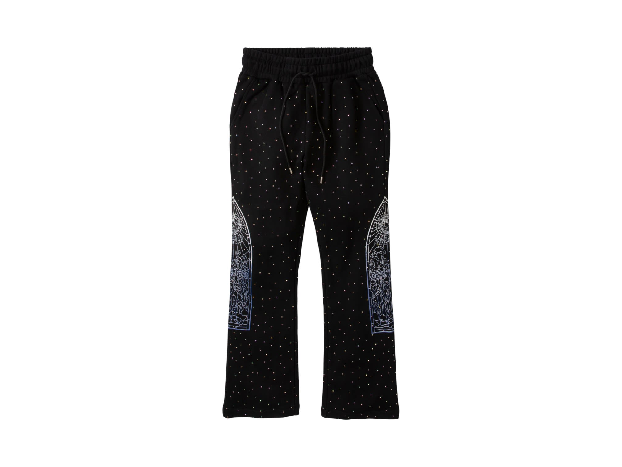 Who Decides War Rhinestone Sweatpants Black
