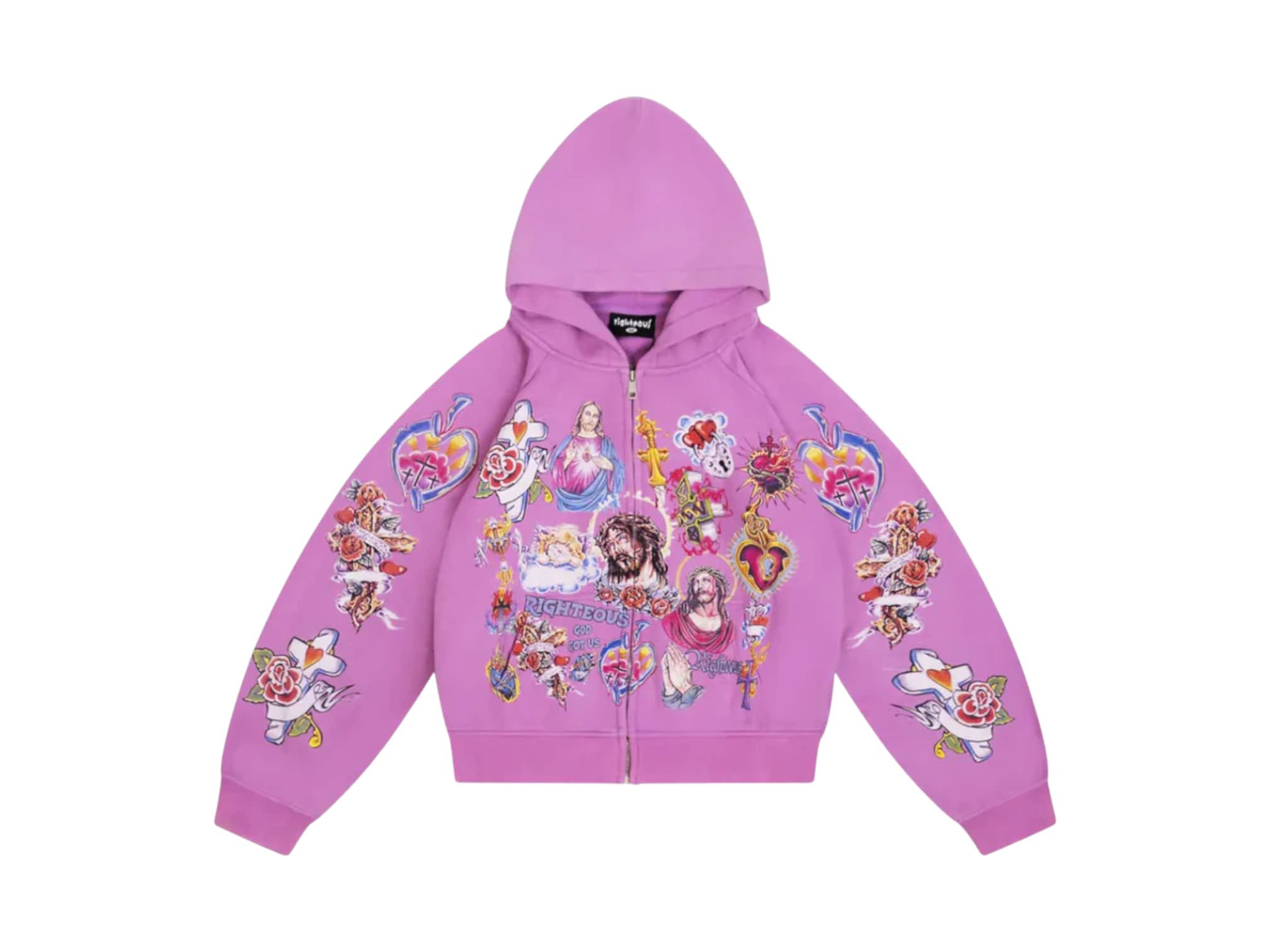 Righteous Risen King Zip Up Hoodie Purple