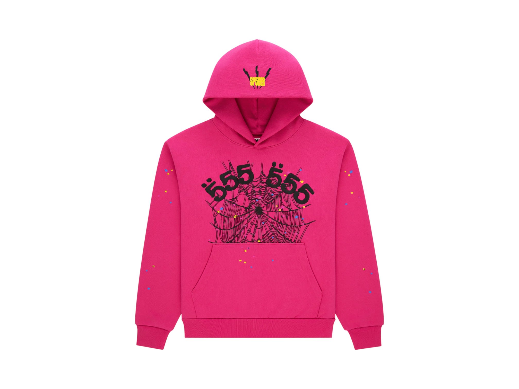Sp5der Angel Number Hoodie Pink