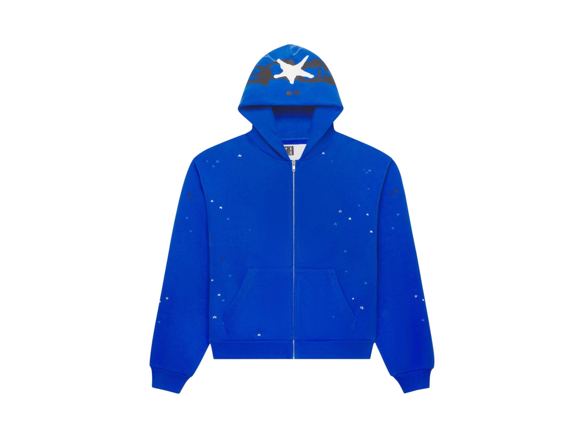 Sp5der Heavy Web Full Zip Hoodie Tory Blue