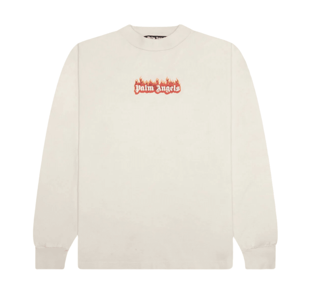 Palm Angels Burning Logo L/S Off White