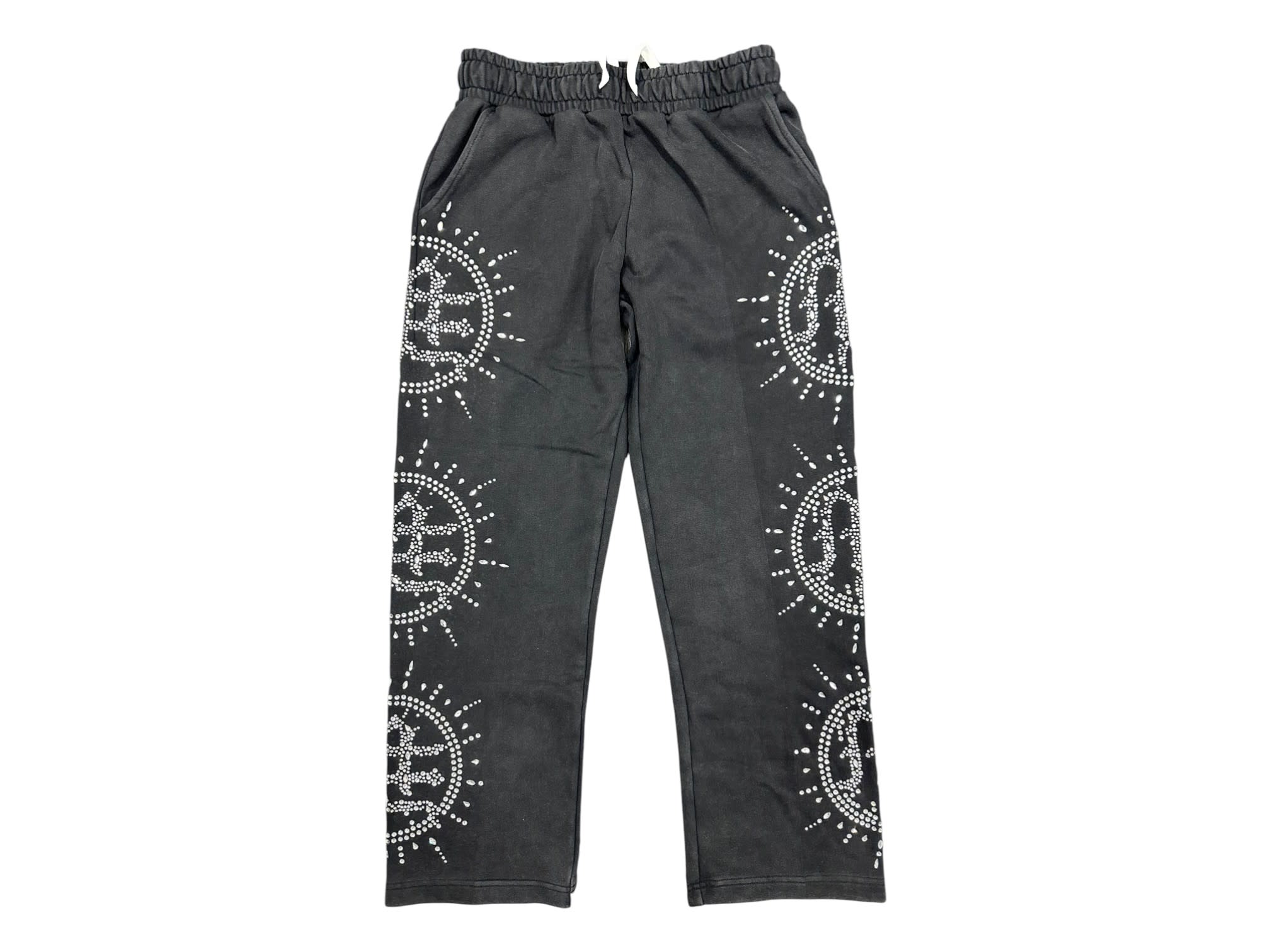 Mixed Emotion Eclipse Rhinestone Sweatpants Grey
