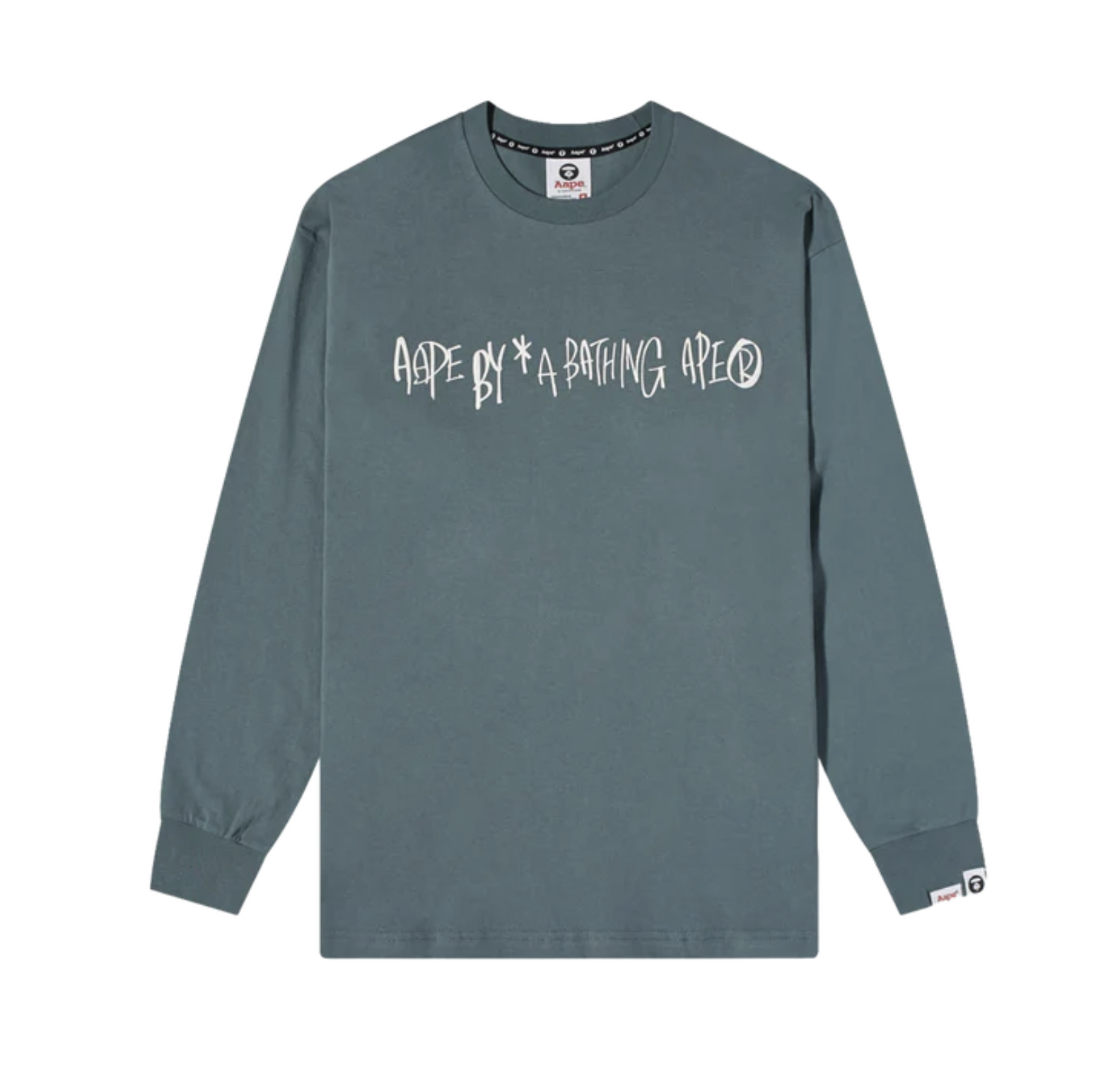 AAPE by A Bathing Ape Record Logo L/S Shirt Grey