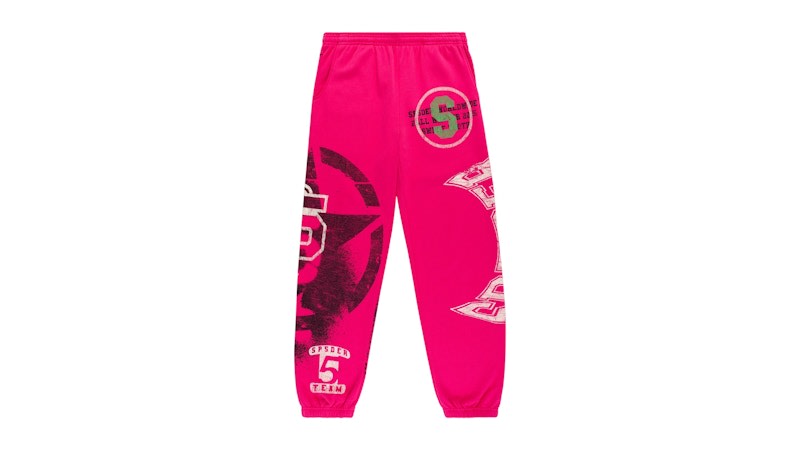 Sp5der Stencil Sweatpants Pink
