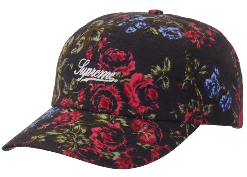 Supreme Floral Flannel 6-Panel Black