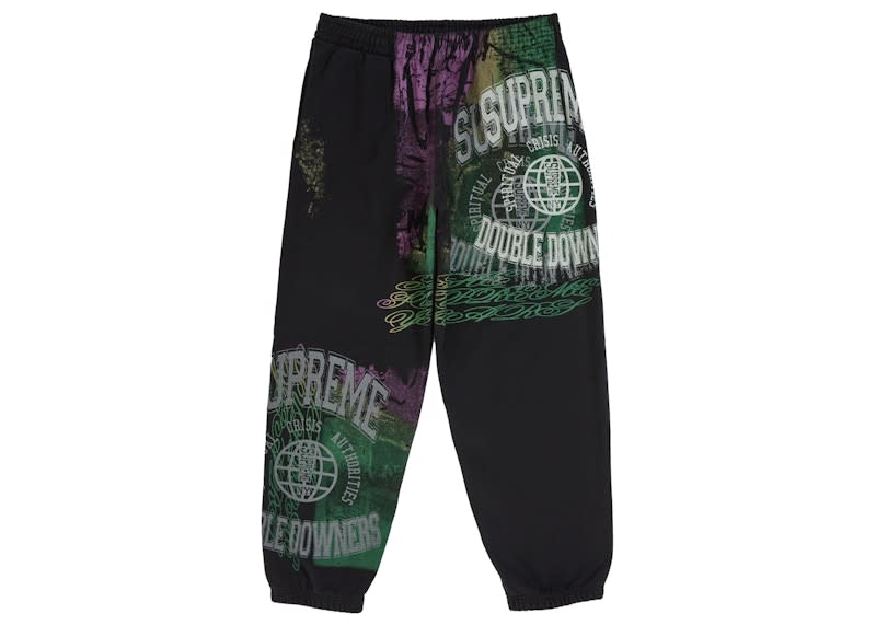 Supreme Overprint Sweatpants Black