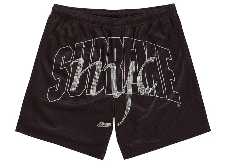 Supreme Rhinestone Mesh Short Black