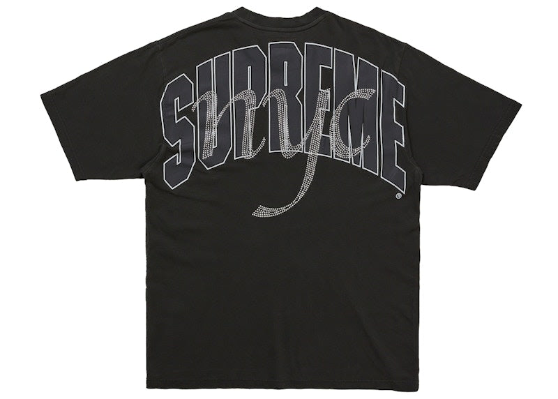 Supreme Rhinestone Script S/S Top Black