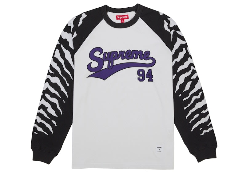 Supreme Tiger Raglan L/S Top White