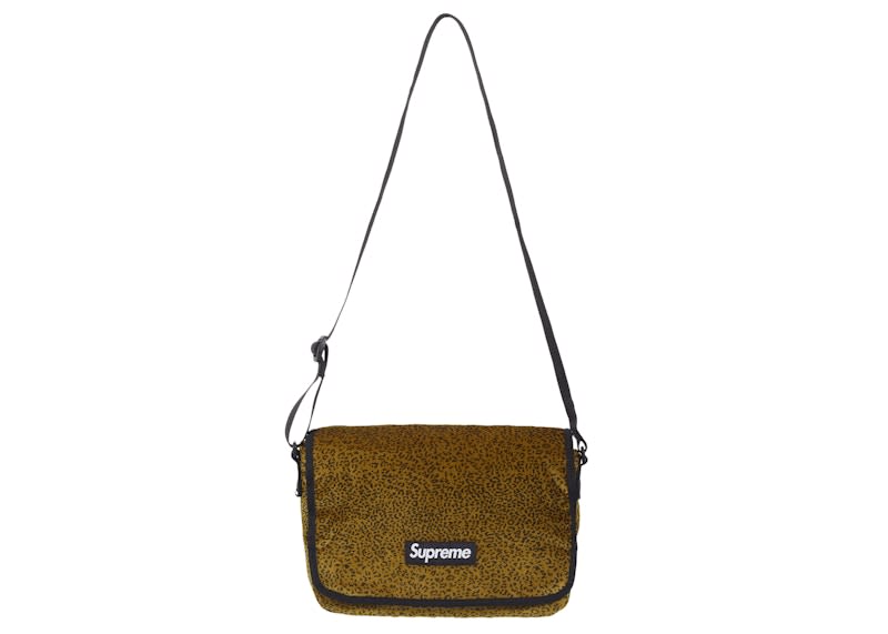 Supreme Velvet Small Messenger Bag Tan Leopard
