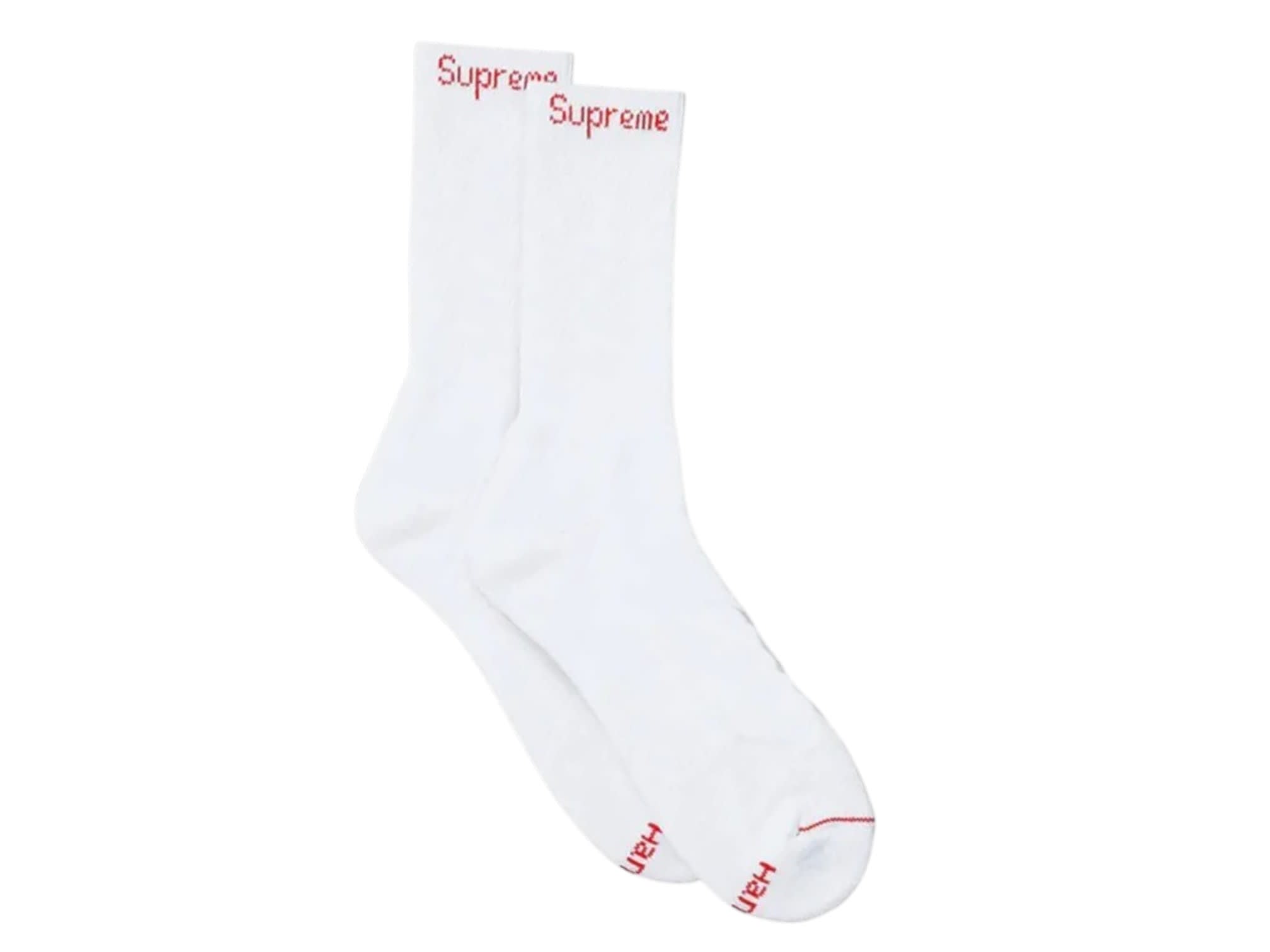 Supreme Hanes Crew Socks (Single) White