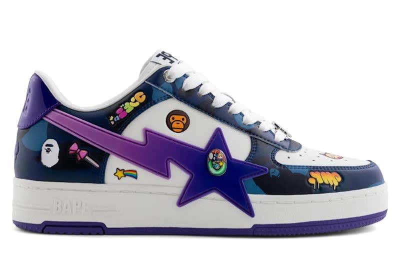 A Bathing Ape Bape Sta Mr. KaiKai Kiki White Purple