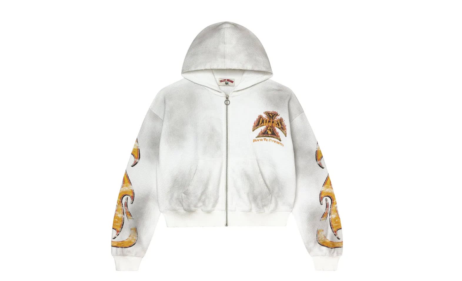 Vale Forever Reborn Waffle Zip Up Hoodie White